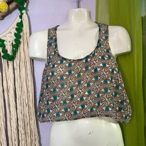 Gypsy Junkies LA Evil Eye Print Crop Tank Top Boho Festival